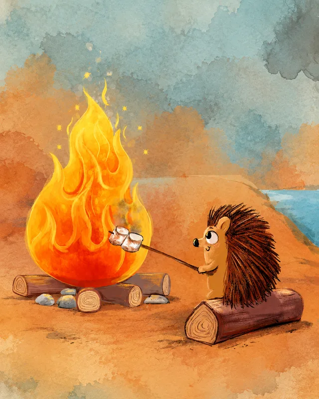 Harry Hedgehog in a scene from the book